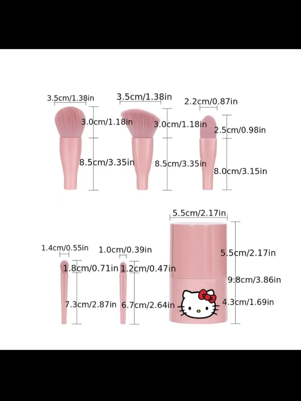 Hello Kitty Pink Makeup Brush Set - Picture 4 of 10